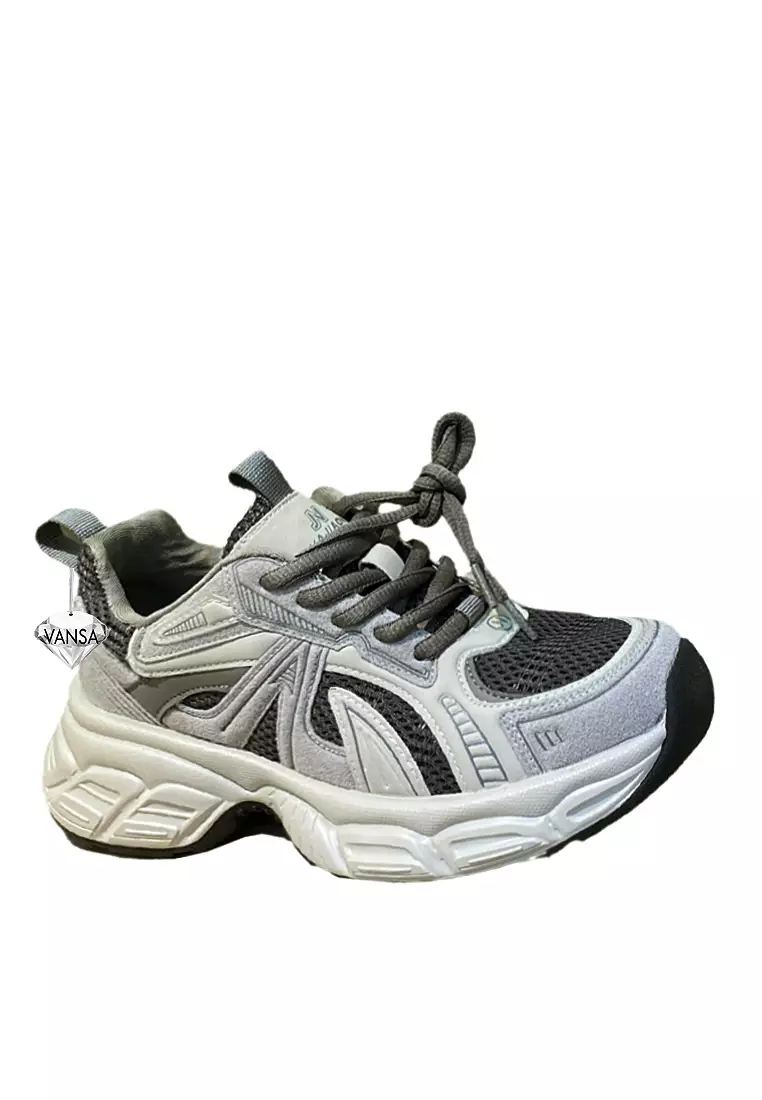 Discount on Twenty Eight Shoes  shoes - SKU: VANSA Fashionable Cow Leather Mesh Platform Sneakers VPW-T-KLA2519