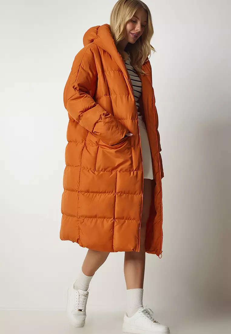 Hooded Long Inflatable Coat