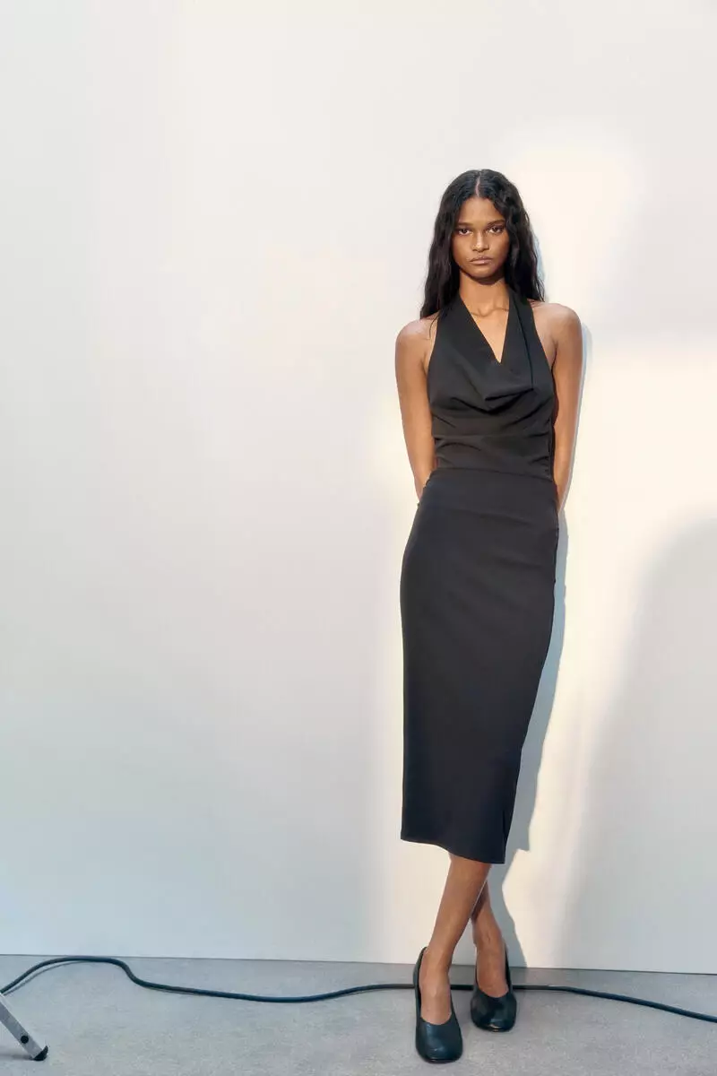 Draped halterneck dress