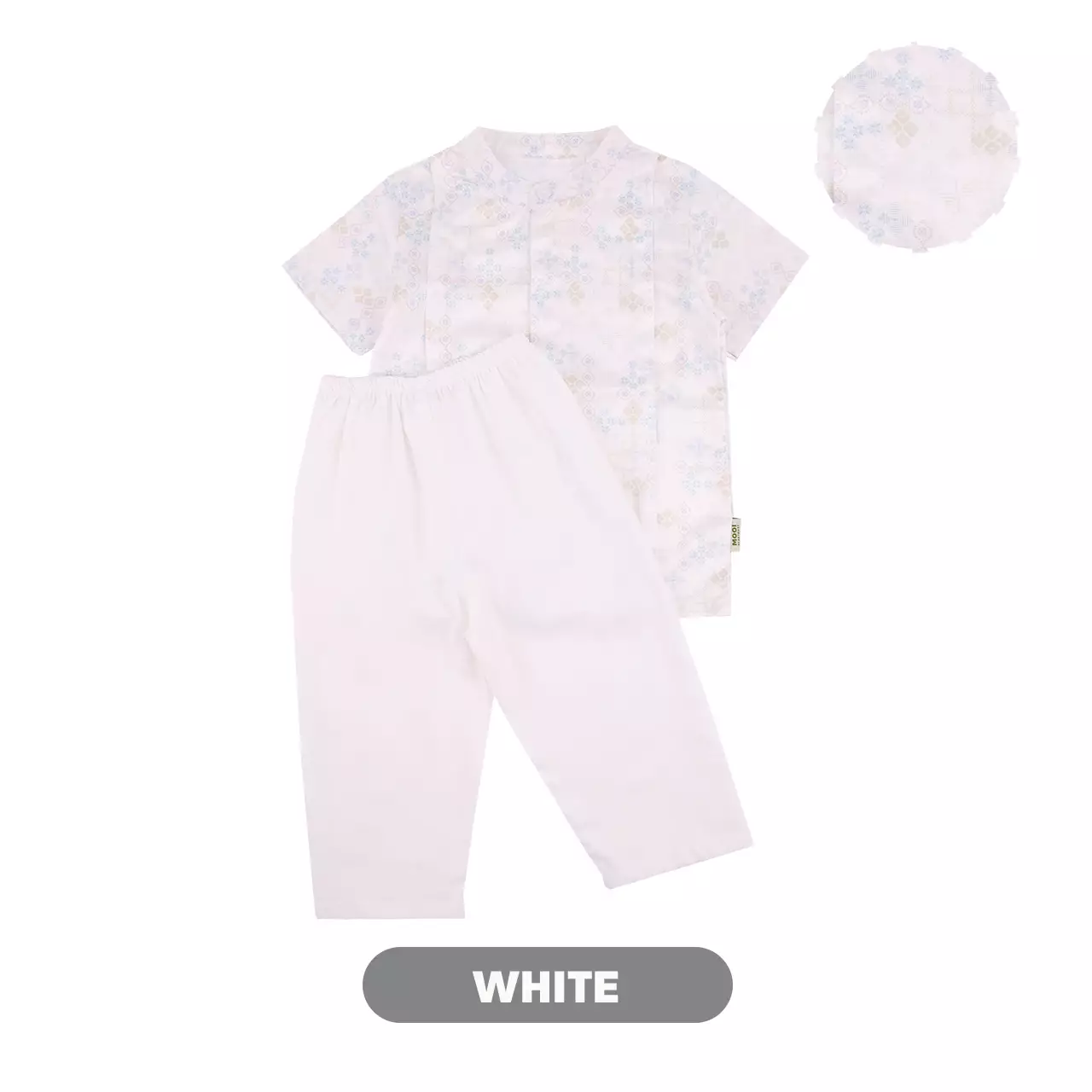 Mooi Naqi Koko Set Setelan Koko Anak Raya Collection Nawasena Series - White