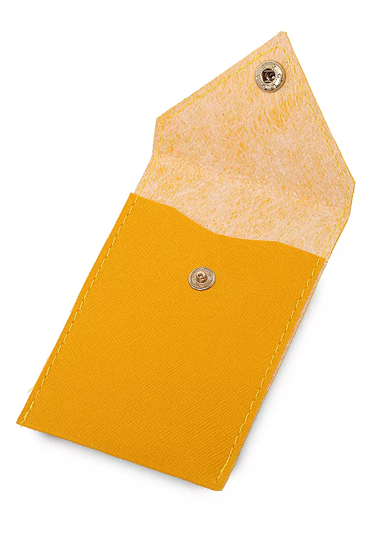 Manley Card Wallet Motif Polos Pengait Kancing Design Simple - Lime