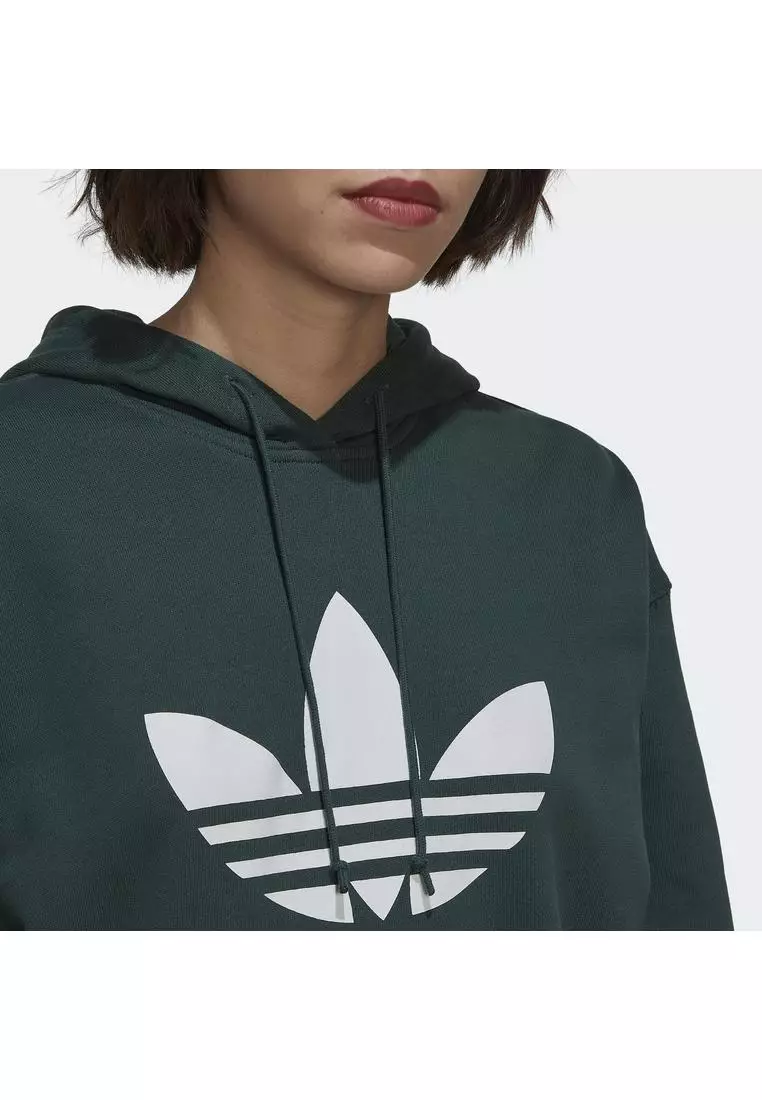 Adidas originals on sale trefoil hoodie green