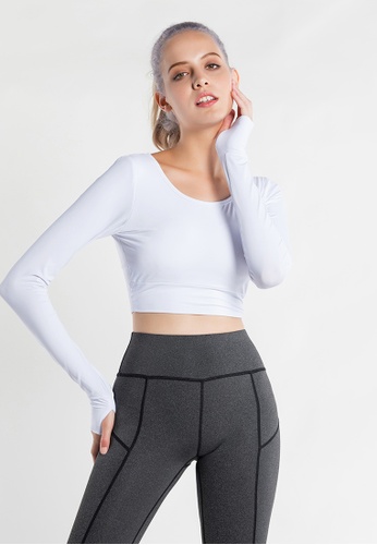 B-Code white ZYS2015- B-Code Lady Quick Dry Running, Fitness and Yoga Sports Top (White) CC5F3AA4768207GS_1