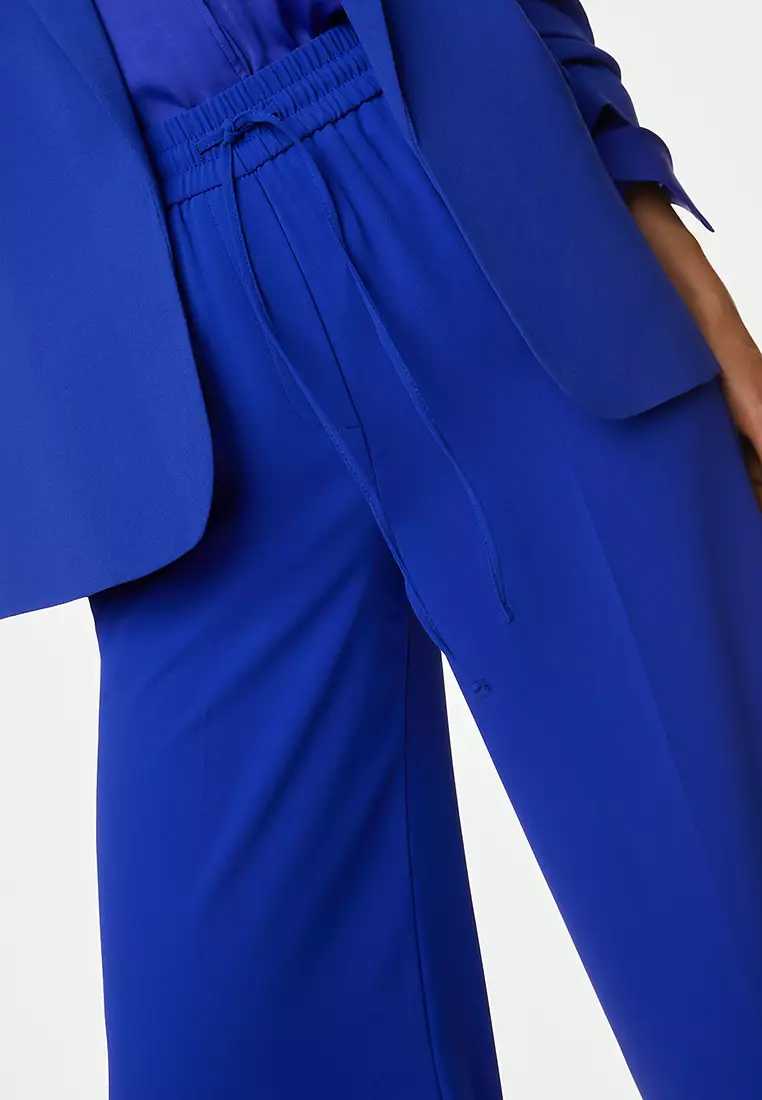 Crepe Drawstring Wide Leg Trousers