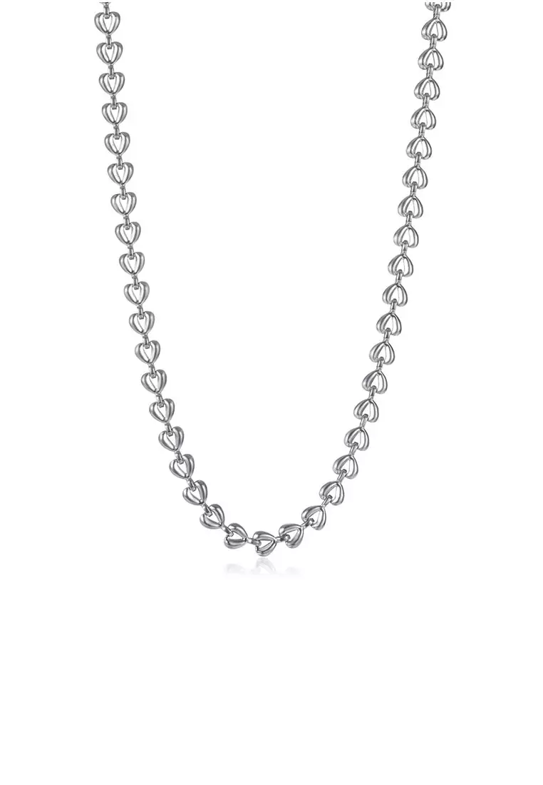 Lovelia heart on Chain Necklace for Women in Silver