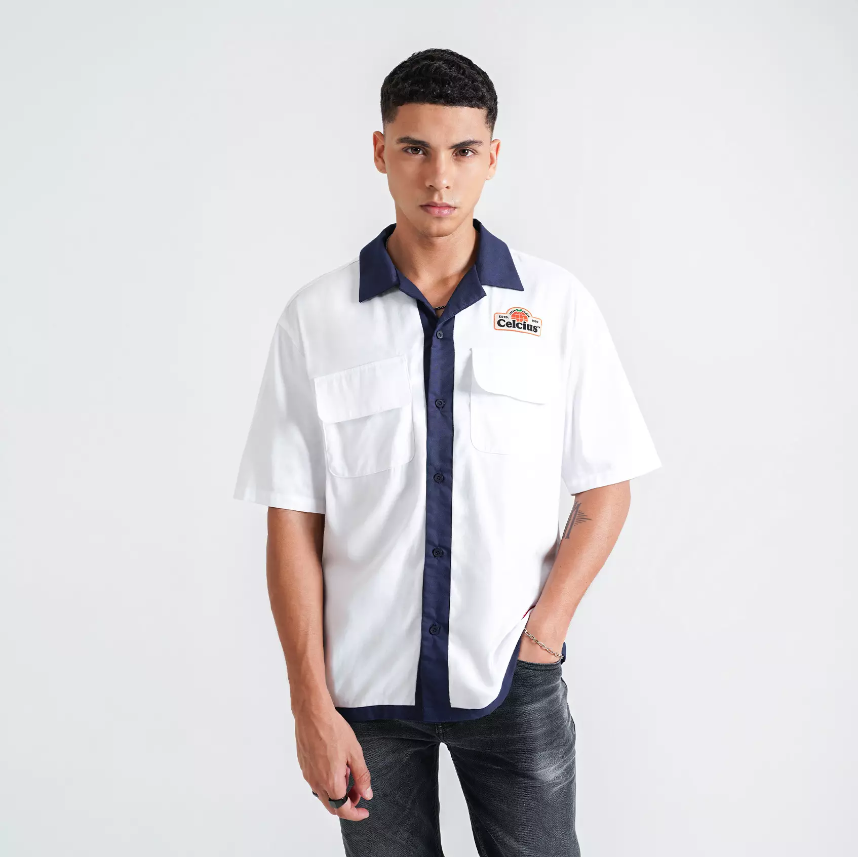 CELCIUS Japanese Fanta Logo Bowling Shirt LIN001498C Putih