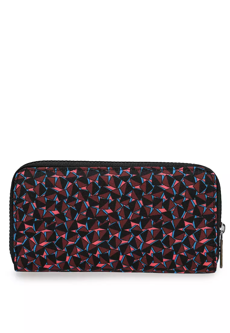 Printed Nylon Zip-Up Wallet