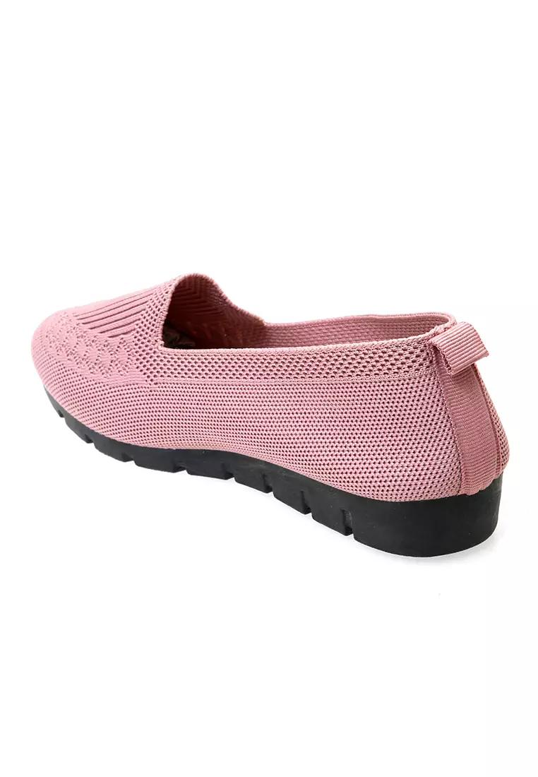 Sepatu Wanita Slip On Simple Design Casual Premium Quality - Pink