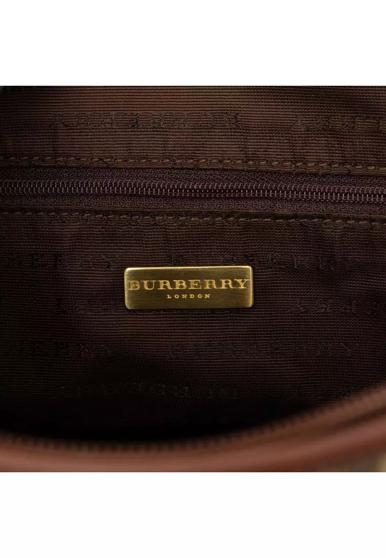 Pre-Loved Burberry Haymarket Check Coated Canvas Shoulder Bag