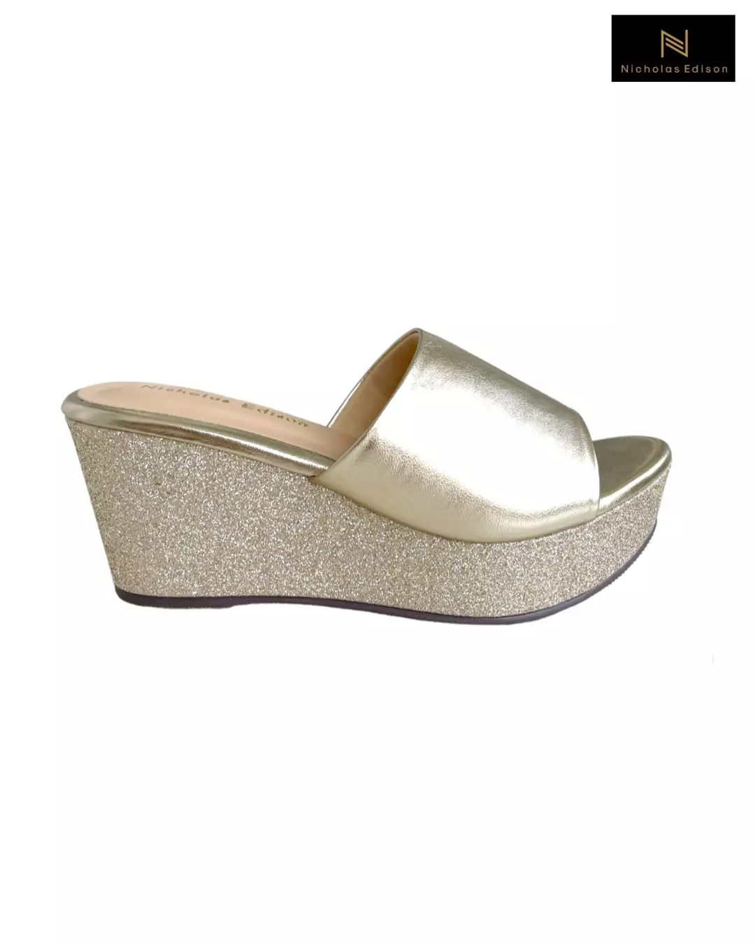 Nicholas Edison Wedge Anika Light Gold