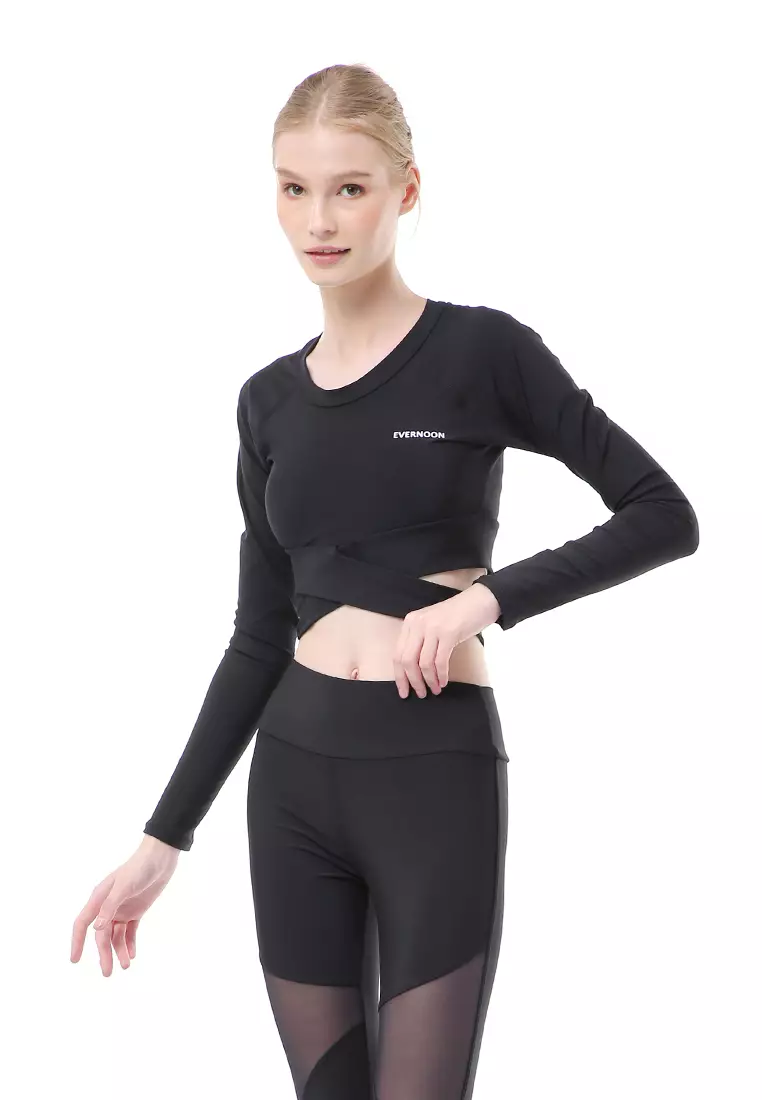 Felisa Baju Senam Aerobik Atasan Wanita Long Sleeve Premium Quality - Hitam