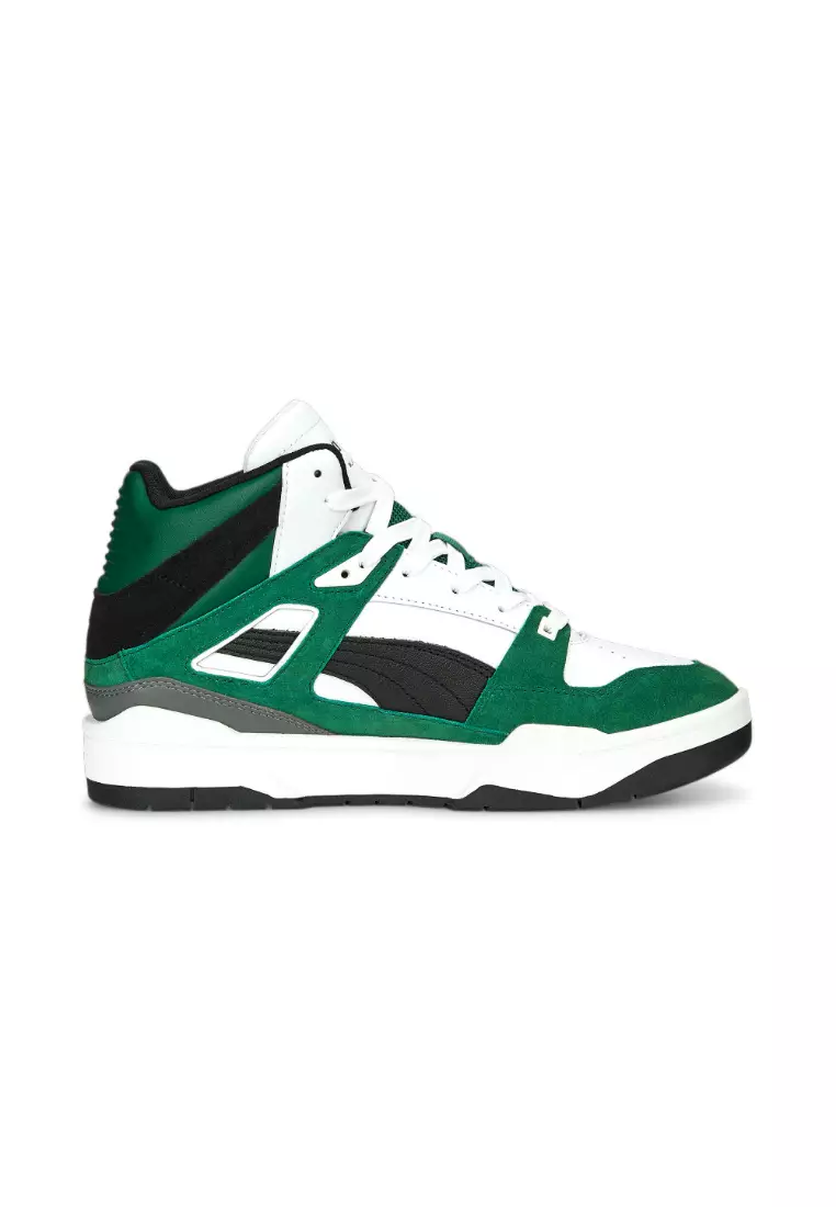 Puma white sales green sneakers
