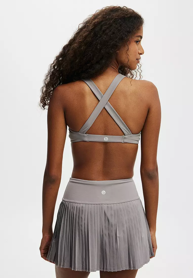 Ultra Soft Plunge Strappy Crop Sports Bra