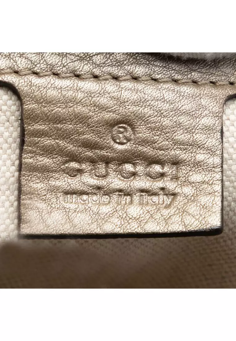 Pre-Loved Gucci Metallic Grained Leather Bella Tote