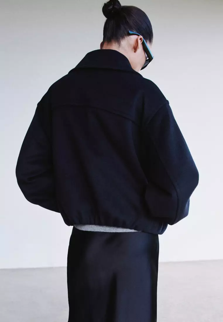 Wool Jacket with Shirt Collar