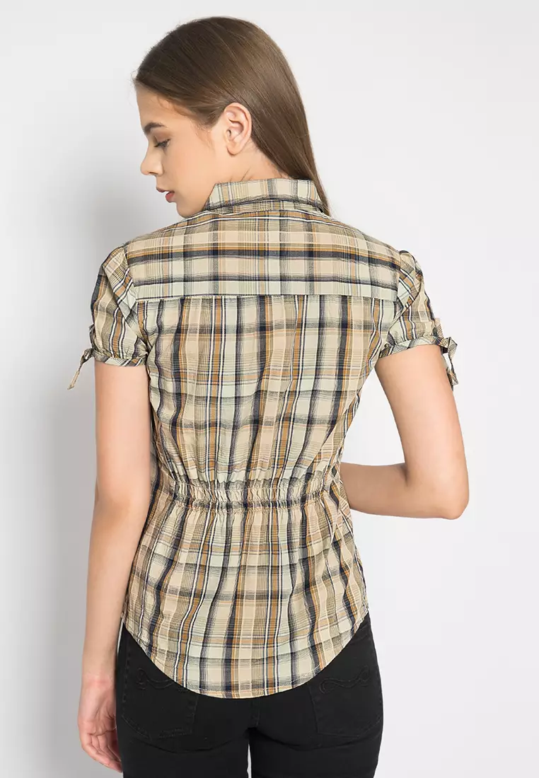 LGS - Kemeja Wanita Lengan Pendek - Kotak-Kotak - Warna Kombinasi - LLSH.380.SL806.010.7C