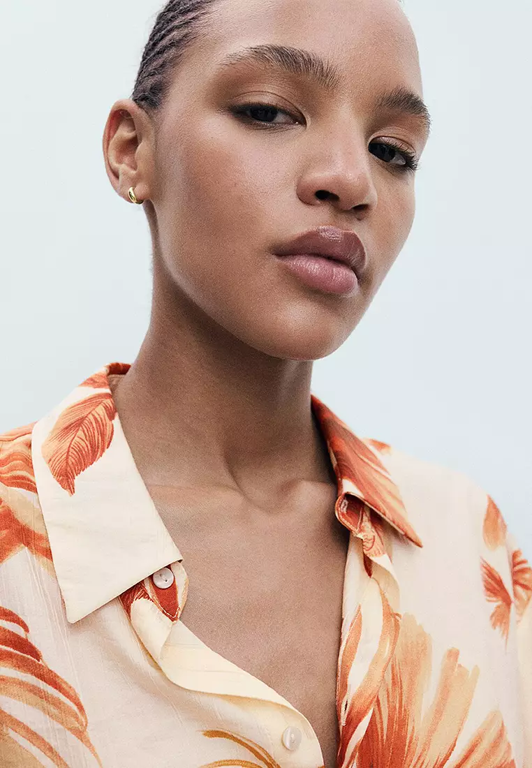 Palm-Tree Shirt With Three-Quarter Sleeves