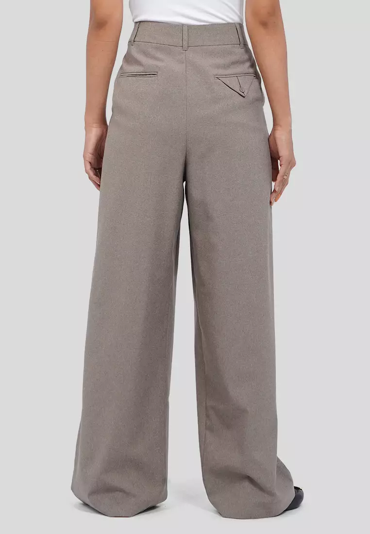 Pleated Wide Leg Trouser
