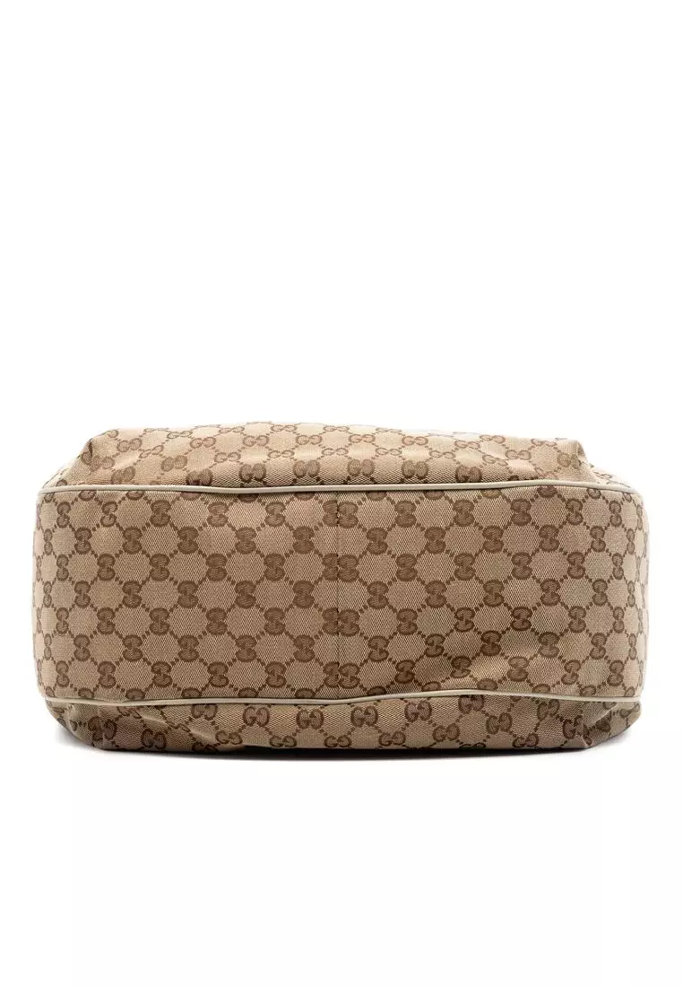 Pre-Loved Gucci Medium Gg Canvas Emily Flap Satchel