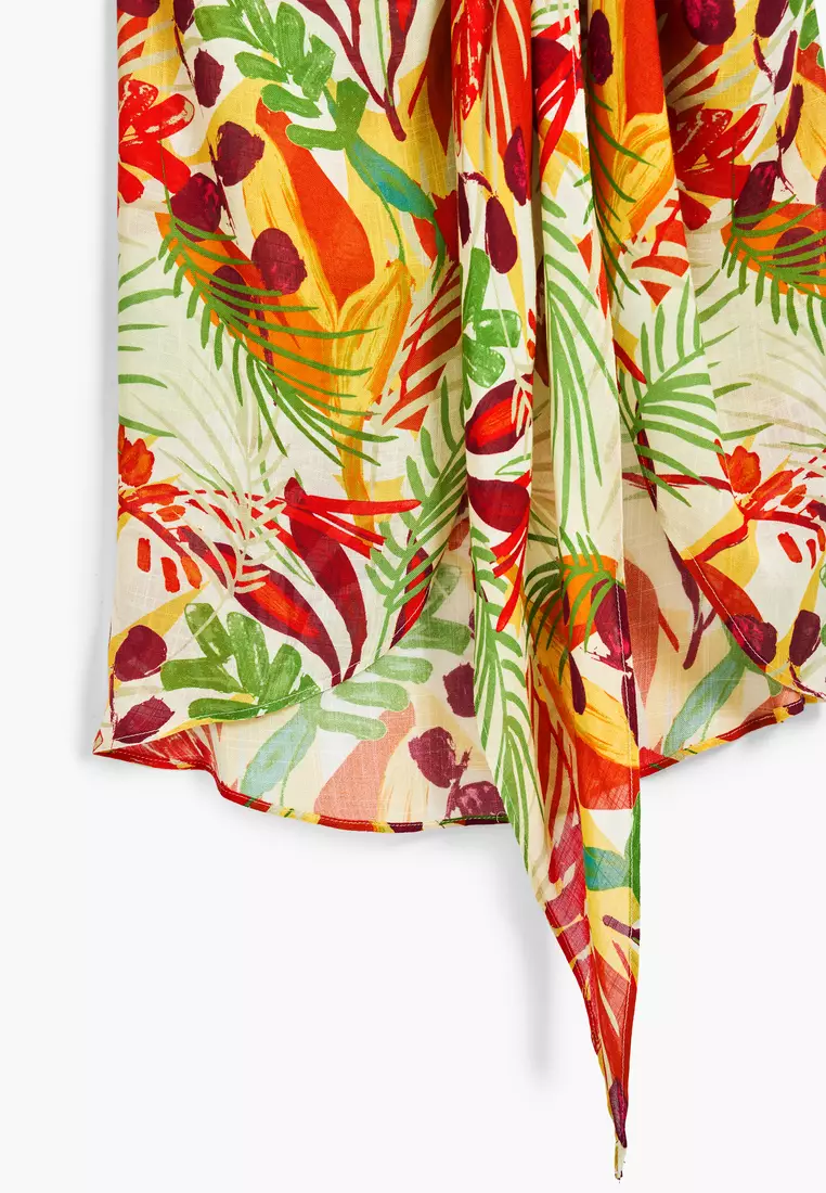 Tropical wrap skirt