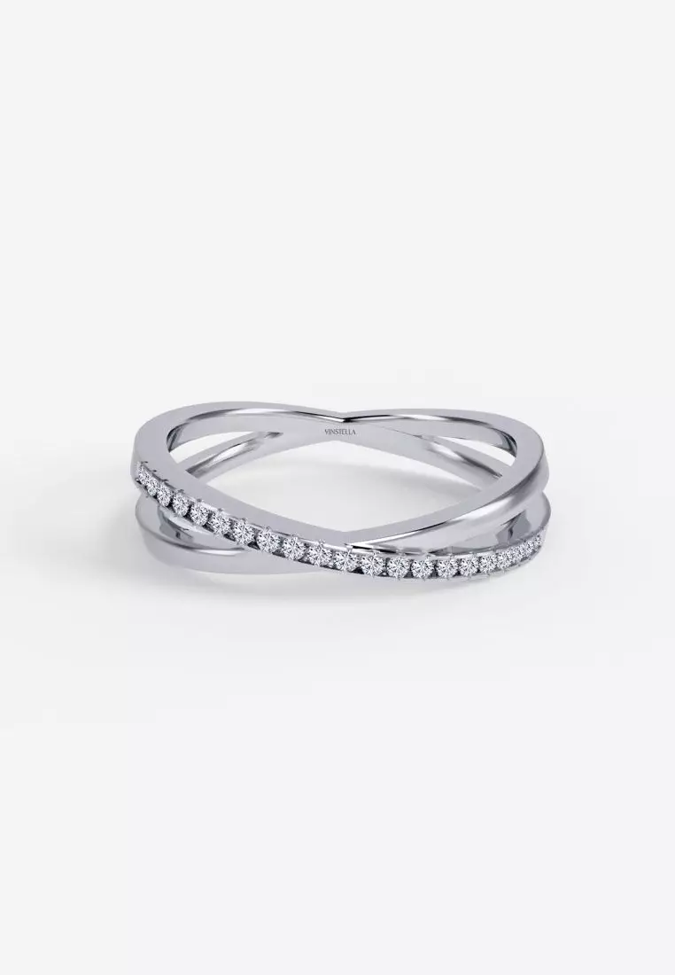 Vinstella Infinite Devotion Eternity Ring - 925 Sterling Silver with Rhodium Plated