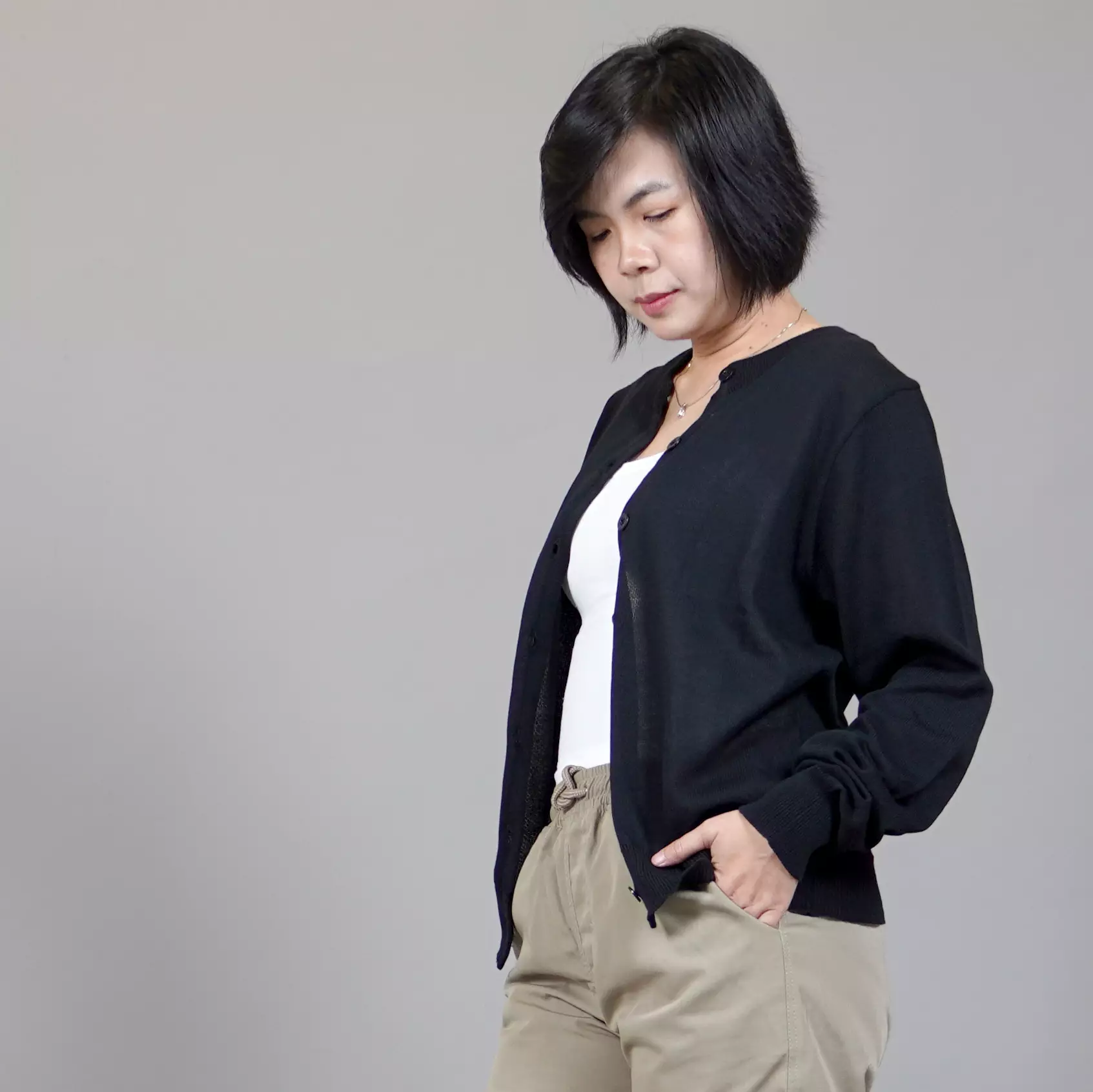  SANDRA Knit Cardigan Wanita Kardigan Rajut Wanita - HITAM