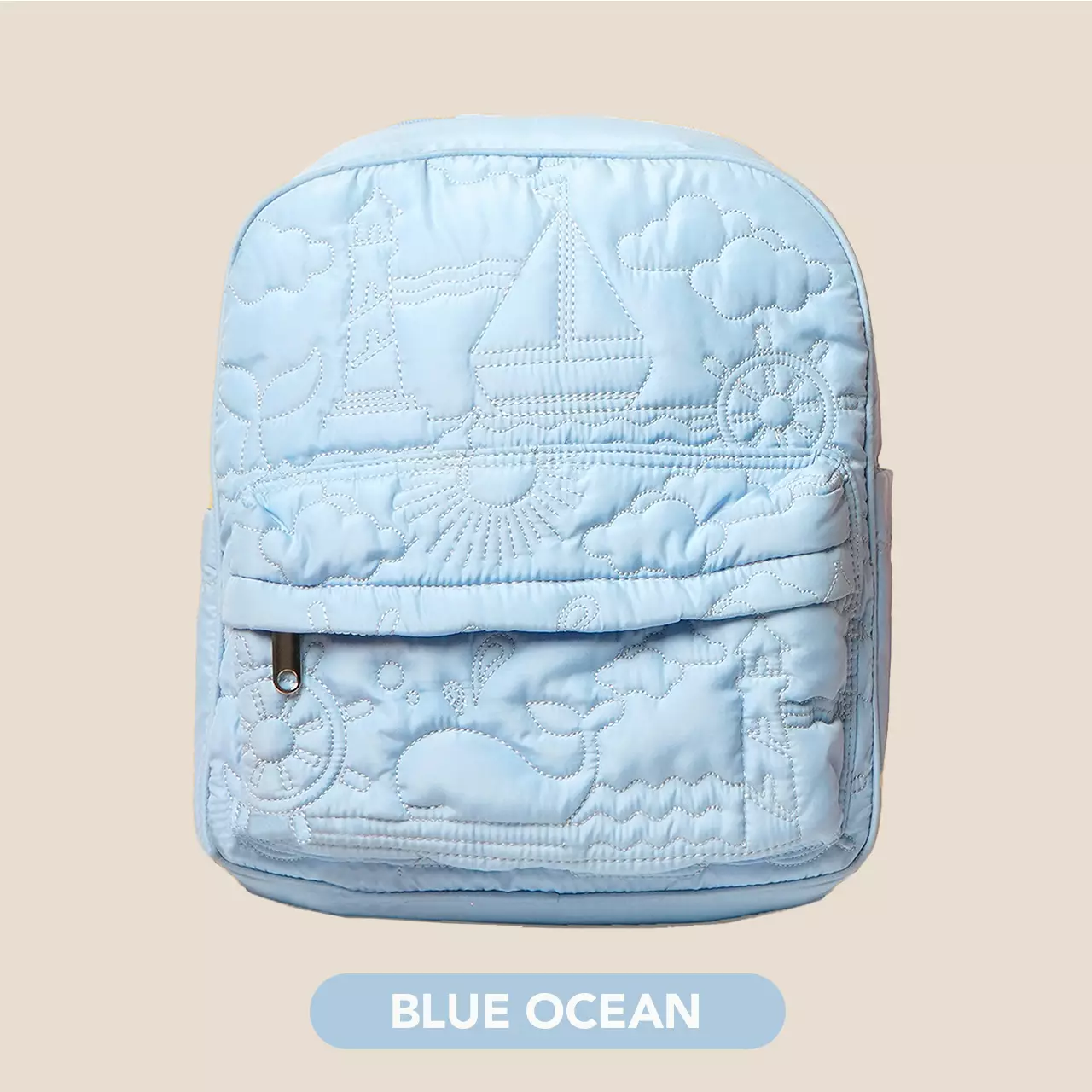 Mooi Tas Ransel Anak Bailey Quilted Backpack - Blue Ocean