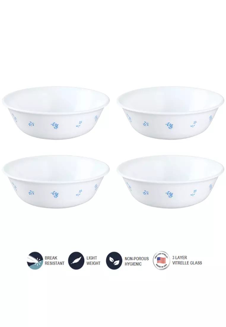 Buy Corelle Corelle 4 Pcs 500ML Vitrelle Tempered Glass Cereal Bowl