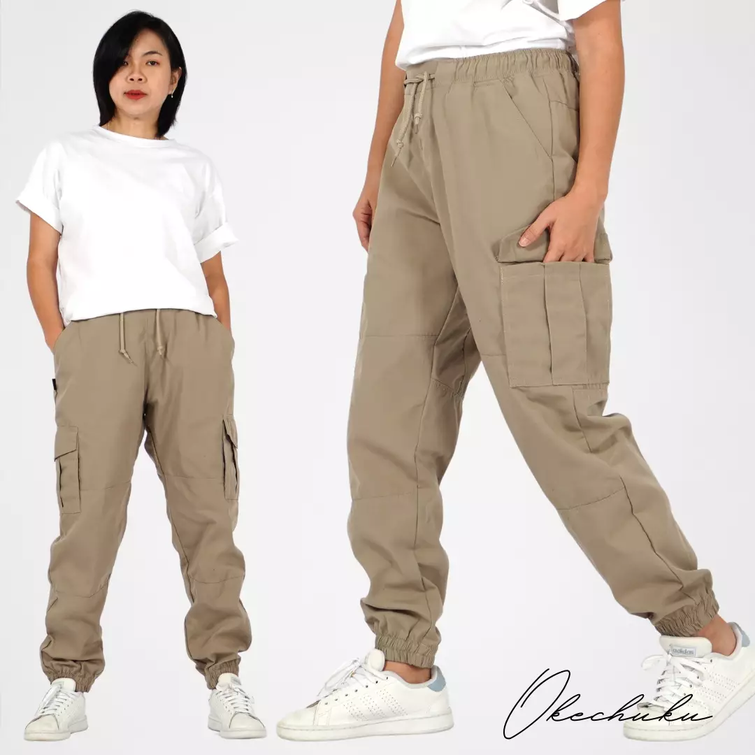  DIVA Celana Cargo Wanita Celana Kargo Wanita Cargo Joger Wanita - BEIGE