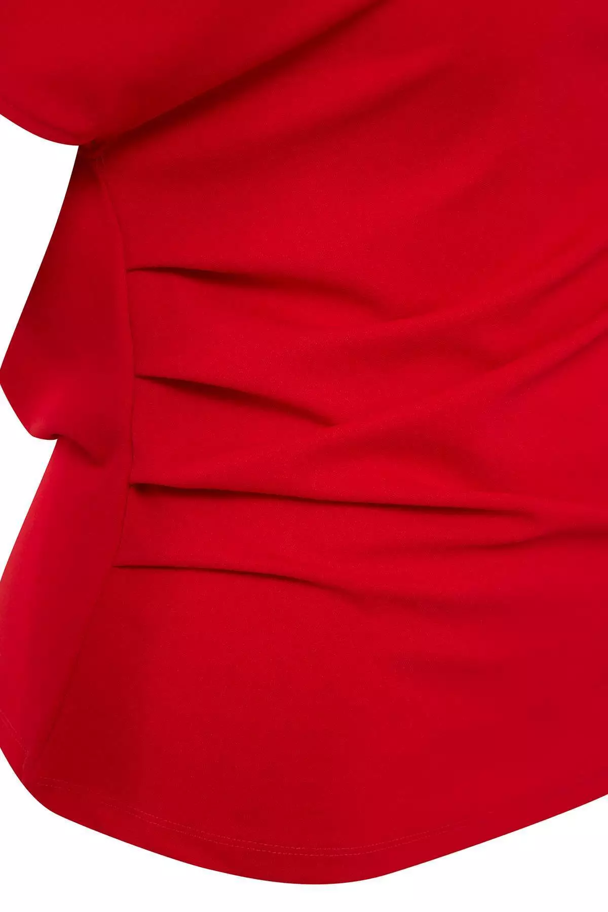 Red Crepe Knitted Plus Size Blouse