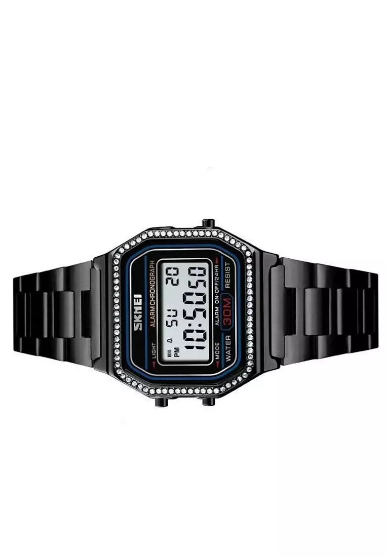 Jam Tangan Kasual Digital Pria Waterproof Strap Tali Material Stainless Steel GS48 ORIGINAL