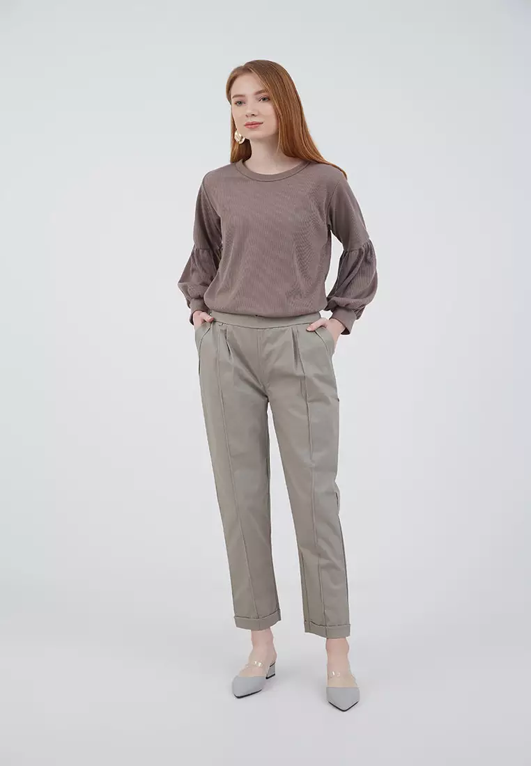 Sophie Macca Basic Pants Light Grey