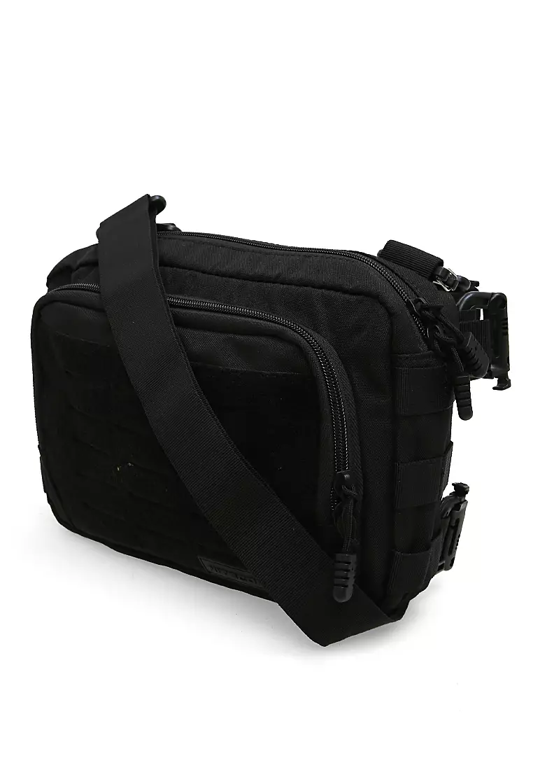 Roger Tas Selempang Sling Bag Pria Multi-Purpose Utility Pouch Material 600D Polyester Fabric ORIGINAL - Black