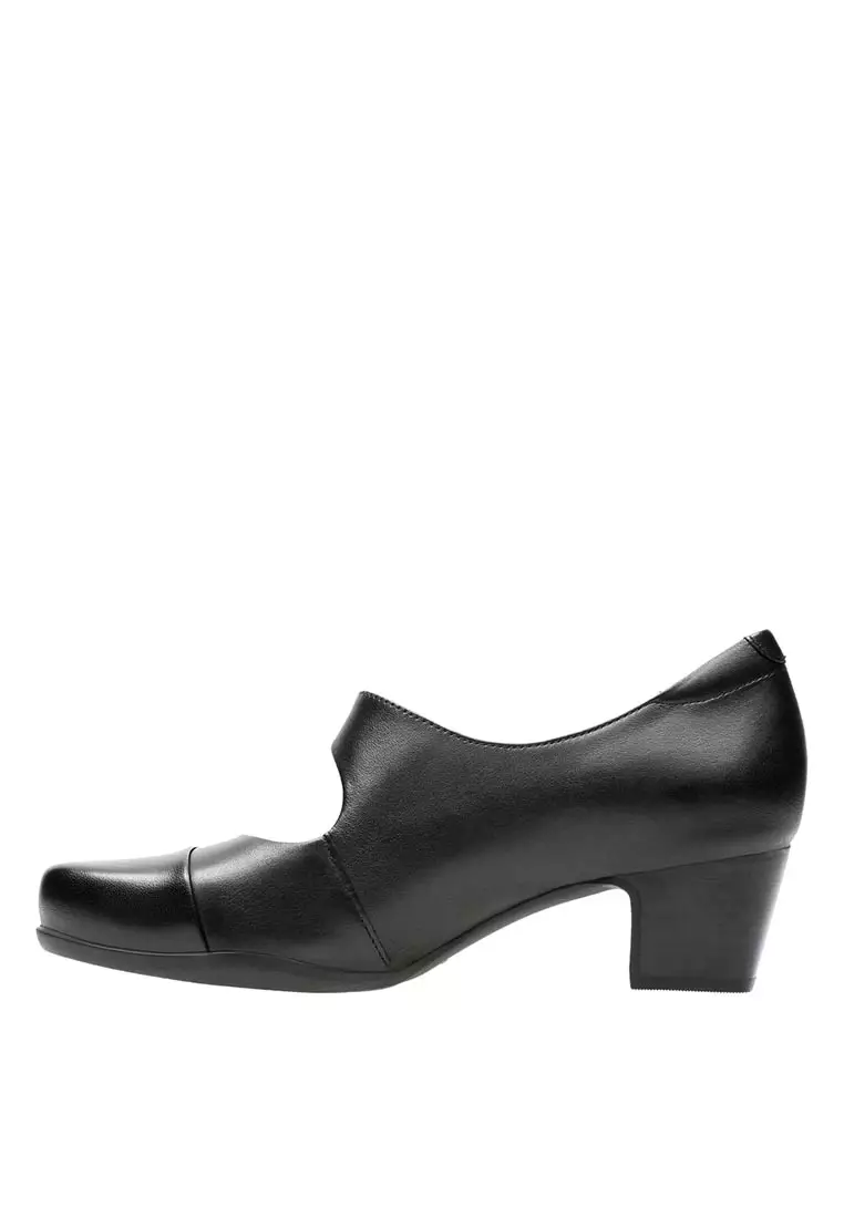 Womens Rosalyn Wren Mary Jane Pump Shoes - Black Leather