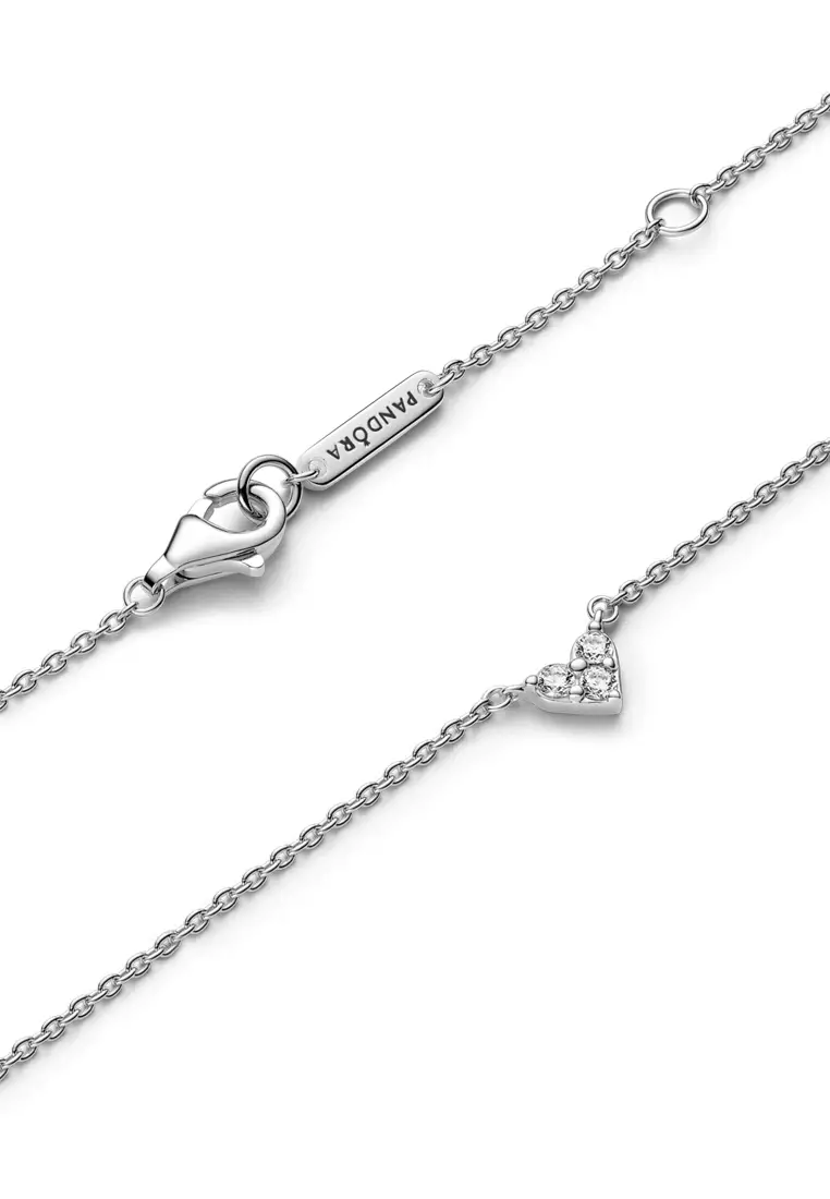 Buy PANDORA Pandora Triple Stone Heart Collier Necklace (45cm) Online ...