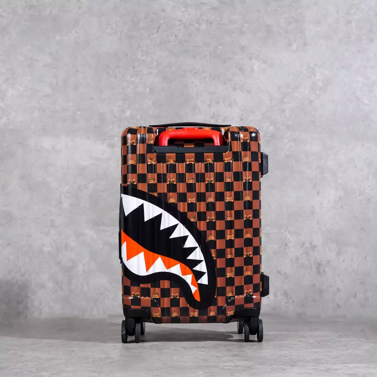 Koper SPRAYGROUND THE HIDEOUT CHECKER BROWN CARRY ON LUGGAGE 100% ORIGINAL