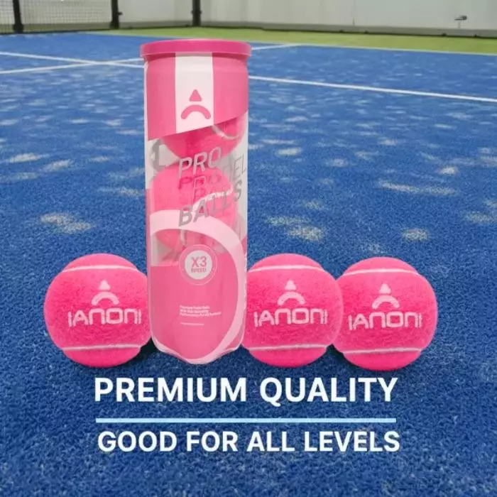 Bola Padel Premium IANONI Pro Balls Pink isi 3
