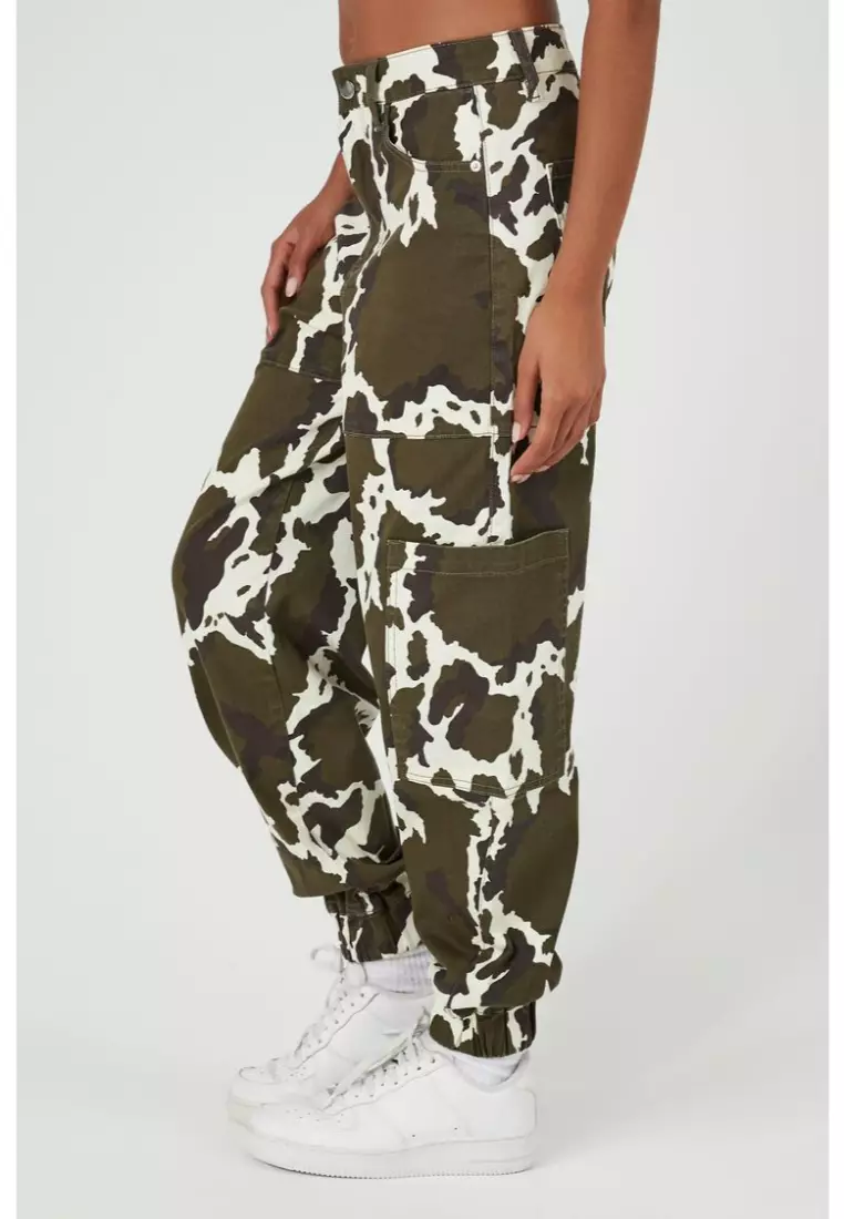 Cow shop print joggers