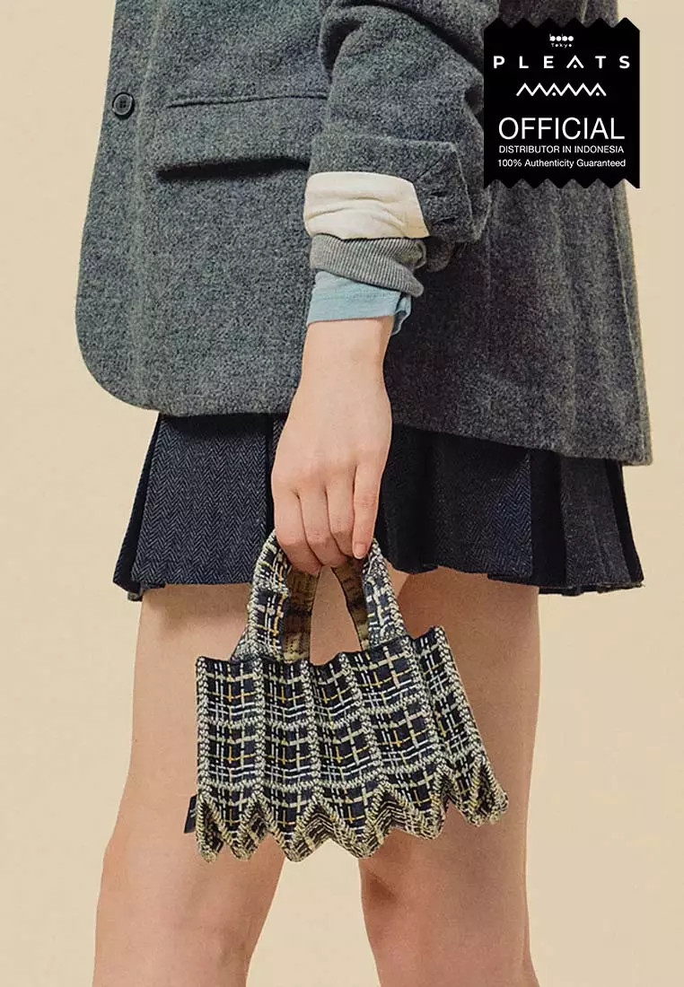 Tas Pleatsmama - Tweed Mini Tote Bag - Official Bobo Tokyo