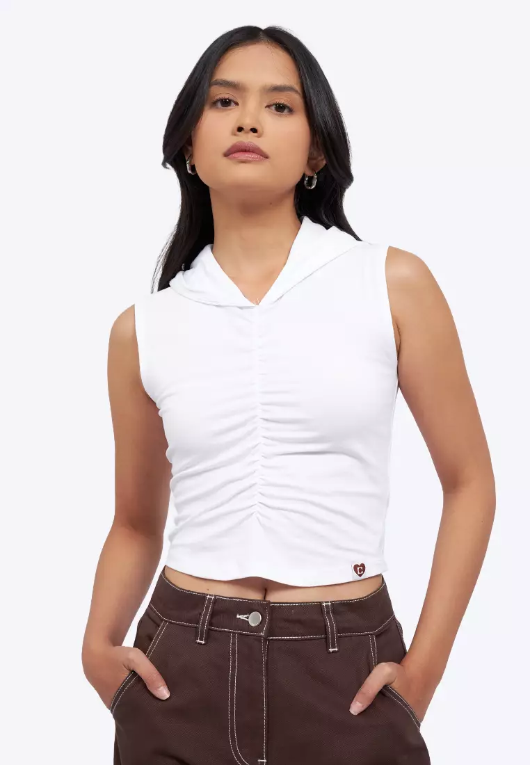 Jual COLORBOX Hooded Sleeveless Ruched Top Original 2026 | ZALORA ...