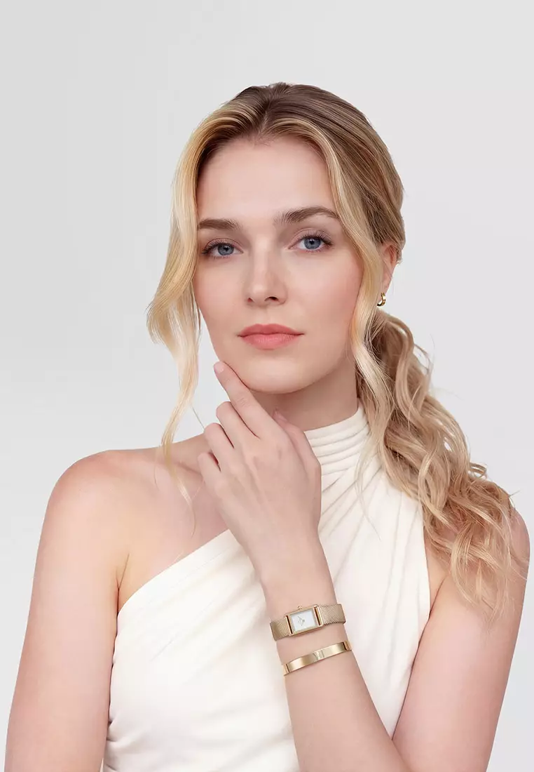 Line Cuff Polished Gold 7mm - Unisex Bracelet for women and men stainless steel Bracelet DW Official Authentic Original gelang tangan perempuan lelaki DW