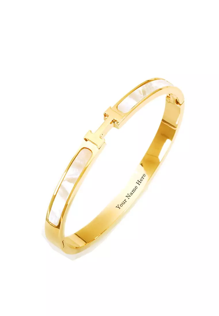 CELOVIS - Caterina Mother of Pearl Bangle in Gold