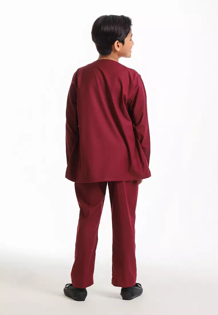 Forest x Hatta Dolmat Baju Melayu Teluk Belanga Budak - FK24104BM-56Maroon