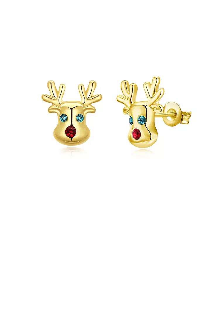 Buy Glamorousky Simple Deer Stud Earrings with Austrian Element