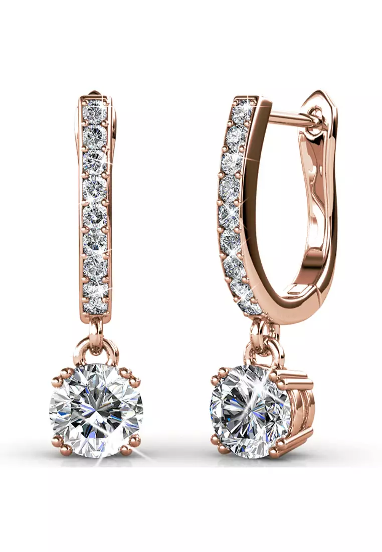Gold crystal hotsell earrings