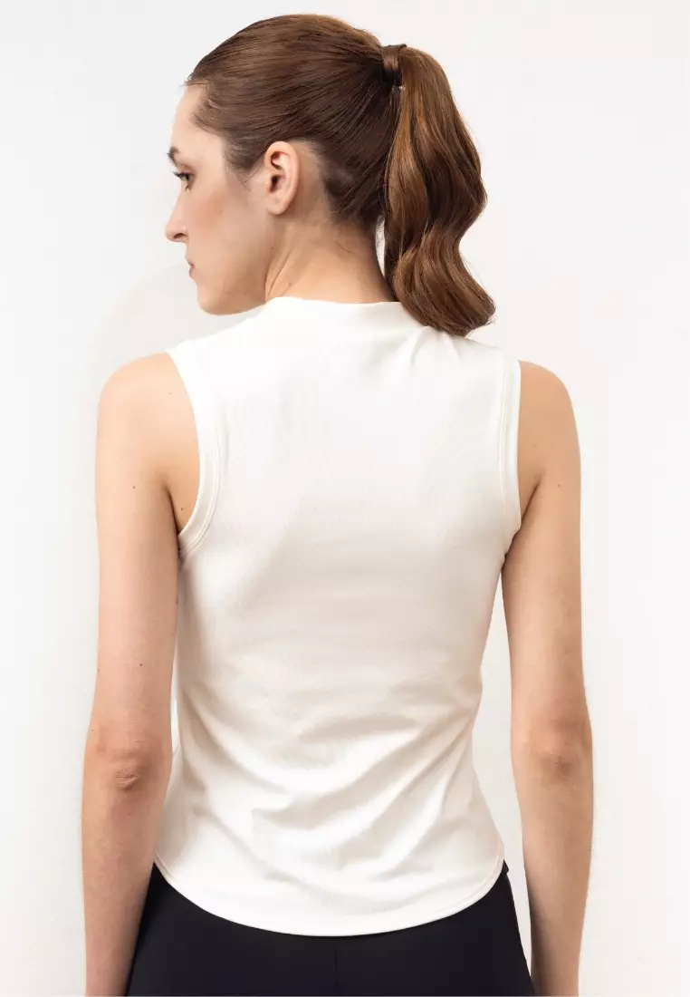 ZipRise Sleeveless Shirt - Pearl