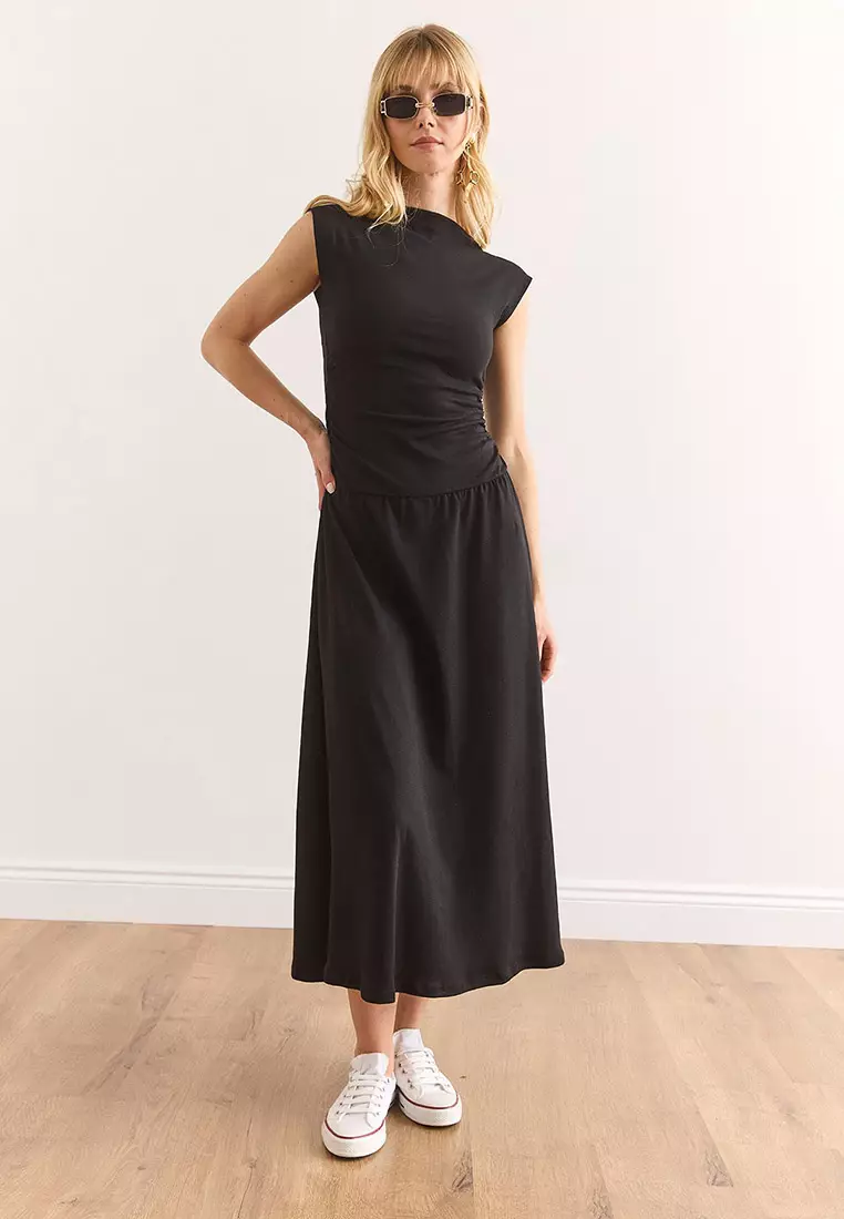 Waist Fitted Steel Interlock Dress