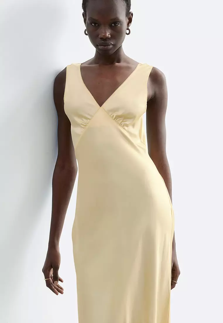 V-Neck Slip Midi Dress