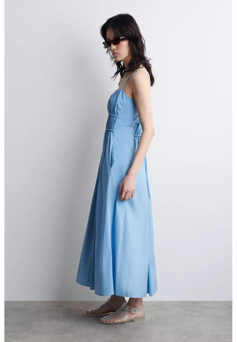 Buy Cos GATHERED COTTON MIDI DRESS 2026 Online