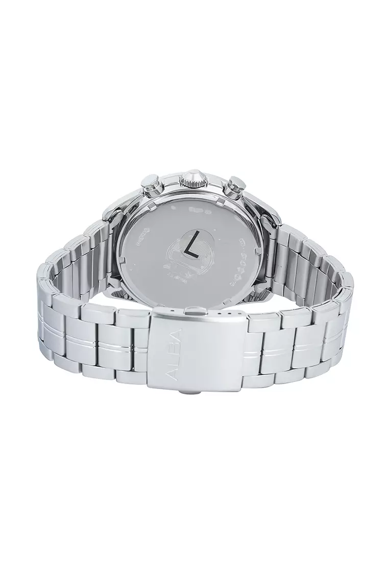 Alba Signa Chronograph - Jam Tangan Analog Pria - Black Dial - All Stainless Steel - A4B015X1